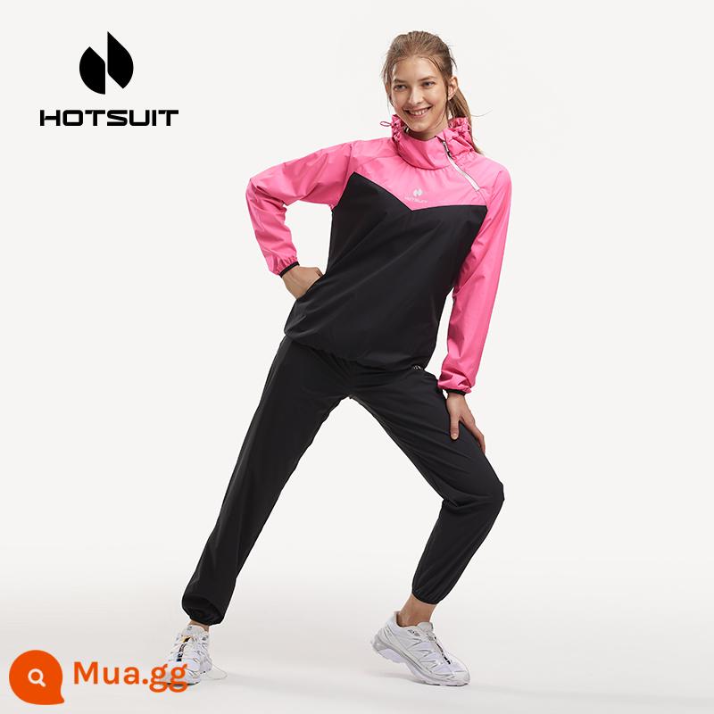 Hotsuit Houxiu mồ hôi phù hợp với tập thể dục chạy mùa thu và mùa đông bùng nổ mồ hôi nữ đào tạo kích thước lớn nhảy dây phù hợp với thể thao nam - Mẫu nữ - Màu đỏ hồng bán chạy