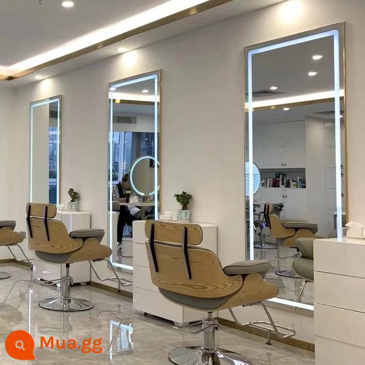 Người nổi tiếng Internet cửa hàng làm tóc hợp thời trang salon tóc gương đặc biệt cửa hàng làm tóc bàn gương có đèn treo tường cảm ứng gương phát quang gương ủi - Gương viền vàng hợp kim nhôm 170*70