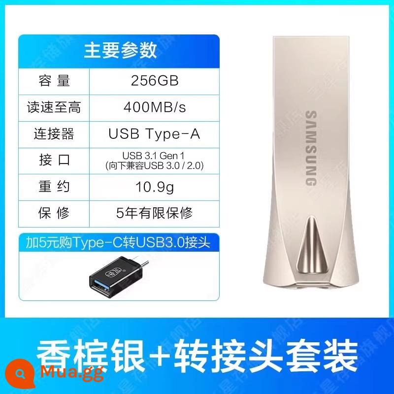 Máy tính Samsung Ổ đĩa U 256G chính thức Flagship Store USB3.1 mới xác thực THANH xe lưu trữ USB flash đĩa - Bộ chuyển đổi + bạc sâm panh