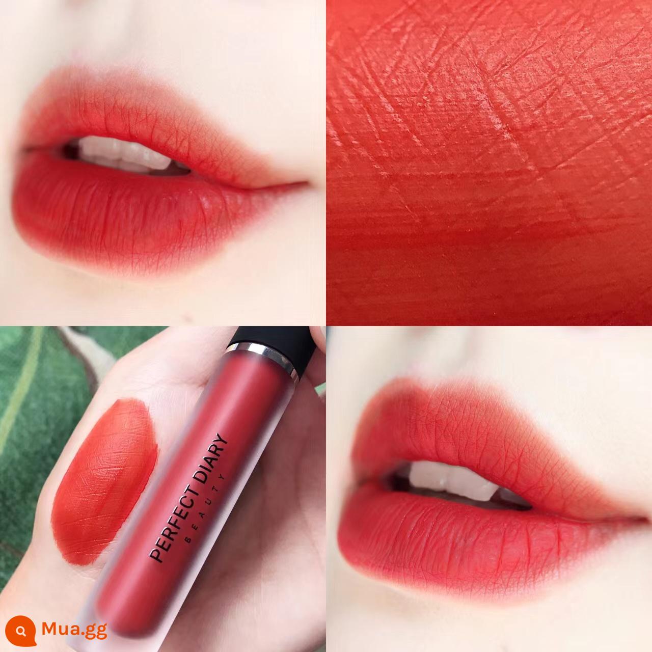 Perfect Diary Lip Glam Lip Velvet To Velvet Matte Matte 909 Thương Hiệu Lớn Chính Hãng V01 Mẫu Nữ Sinh - 9 Series Lip Glaze 907#Maple Leaf Poet Hàng có sẵn