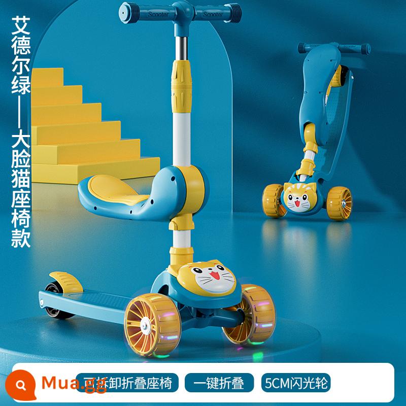 Xe trượt Scooter hoạt hình cho bé 1-3-6 tuổi 2 bé trai đạp bé có thể ngồi và đi cầu trượt xe yo-yo phong cách công chúa bé gái - Phinney Green-Hummer Flash Wheel + Ghế ngồi + Quà tặng