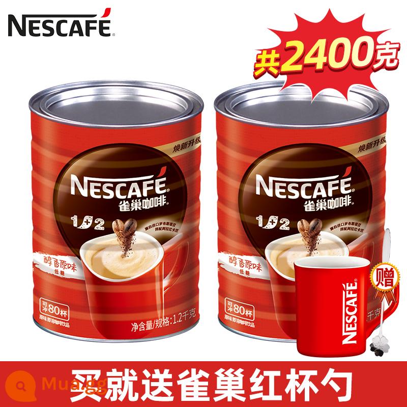 Cà phê Nestlé 1+2 Sanhey gốc -một loại cà phê tốc độ 700g*3 Túi lớn để phục vụ máy pha cà phê thương mại - Cà phê nguyên chất 1200g*2 lon★Miễn phí: thìa cốc màu đỏ