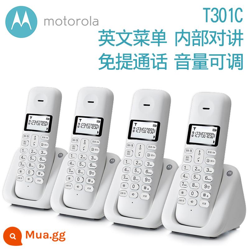 Motorola cl101c điện thoại không dây văn phòng tại nhà điện thoại cố định cố định phụ máy một kéo một hai không dây - Bốn máy màu trắng (T301C)