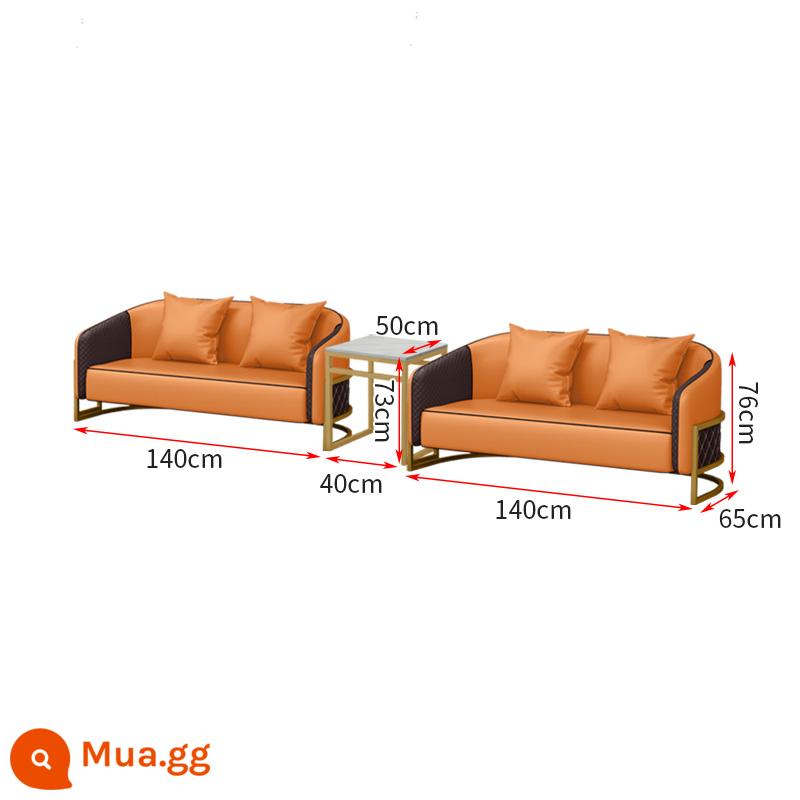 Bàn ghế bida, ghế sofa bida, ghế bida, ghế đánh bài đặc biệt tại sảnh bida, ghế xem bóng, ghế bida giải trí, phong cách mới - Sofa 4 chỗ màu cam + bàn cà phê