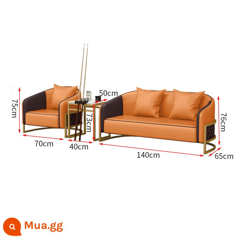 Bàn ghế bida, ghế sofa bida, ghế bida, ghế đánh bài đặc biệt tại sảnh bida, ghế xem bóng, ghế bida giải trí, phong cách mới - Sofa 3 chỗ màu cam + bàn cà phê