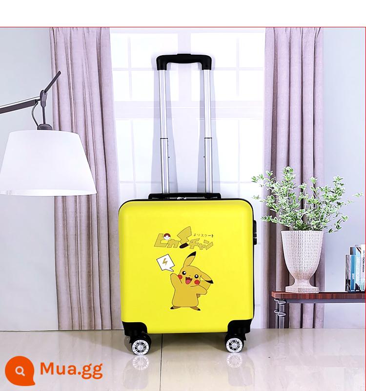 Vali lên máy bay mini 20 inch dành cho phụ nữ hộp xe đẩy nhỏ bằng lưới nhẹ màu đỏ Vali mật khẩu du lịch công tác 18 inch dành cho nam - xe bán tải màu vàng