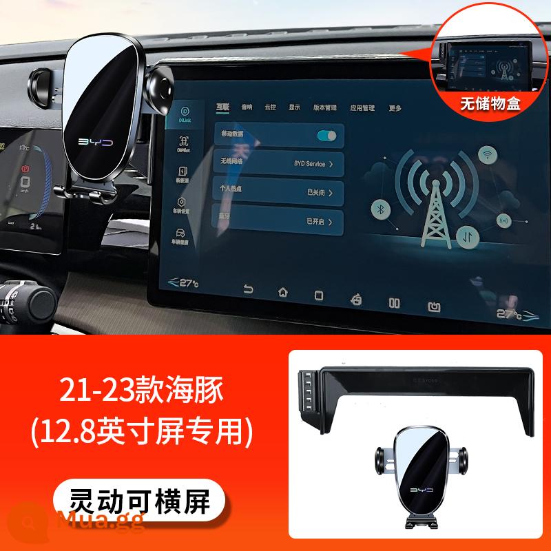 BYD Dolphin Qin PLUS Tang dmi Han EV Song Pro/Max Yuan Kẻ hủy diệt 05 Giá đỡ điện thoại di động trên ô tô chuyên dụng - [Màn hình thông minh và nằm ngang] 21-23 Dolphin (màn hình 12,8 inch) - không có hộp đựng