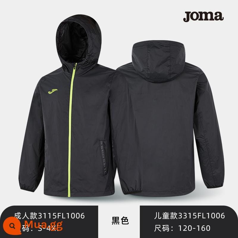 Joma Homer buộc tội các môn thể thao nam của nam giới mùa thu không thấm nước mưa mồ hôi mưa chạy bộ đồ đào tạo bóng đá trẻ em - đen