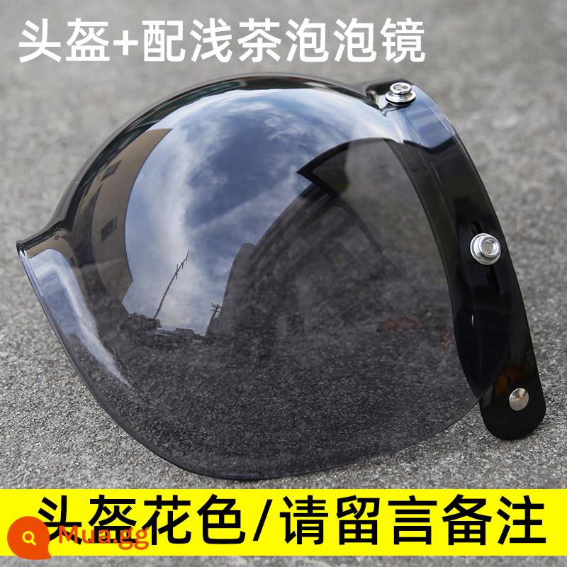 TORC sợi carbon Retro Mũ bảo hiểm nam nữ mùa hè đầu máy Harley nửa mũ bảo hiểm cỡ lớn xe máy 4 mùa - Tặng kèm gương bong bóng trà nhẹ (lưu ý màu mũ bảo hiểm)