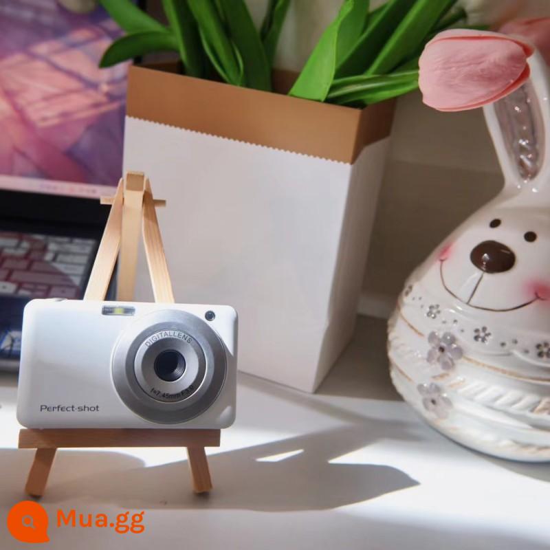 Máy ảnh kỹ thuật số Campus Vlog Card Machine Giới thiệu CCD HD Du lịch di động và cáp - Màu trắng sữa giới hạn cho năm Mão (phơi sáng bằng một cú nhấp chuột + tất cả chức năng)