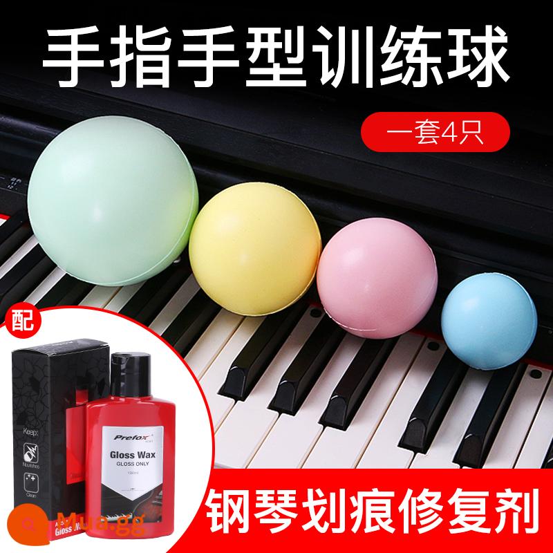 Dụng cụ sửa tay piano bóng tập đánh đàn luyện ngón tay luyện ngón linh hoạt bóng tập piano bóng luyện ngón - Bộ (4 cái) + Chất sửa chữa vết xước nhỏ đàn piano