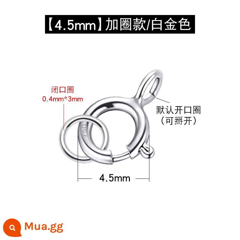 Nguyên Chất Vàng 18 K Mỏng Khóa Vòng Cổ Tự Làm Phụ Kiện Hoa Hồng Vàng K Bạch Kim Kết Nối Lò Xo Vòng Cổ Dây Đầu Màu Vàng khóa Dây - Nhẫn hở 4.5mm + nhẫn 3mm (vàng trắng)