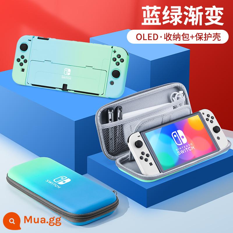 Túi đựng Nintendo Switch Túi bảo vệ Mario ns máy chơi game oled xách tay dung lượng lớn hộp vỏ cứng hộp cassette switcholed siwch tay cầm vỏ tay trọn bộ phụ kiện - Hộp đựng cứng có chân đế Oled [gradient màu xanh lam + hộp bảo vệ tương tự] đi kèm với miếng dán + nắp