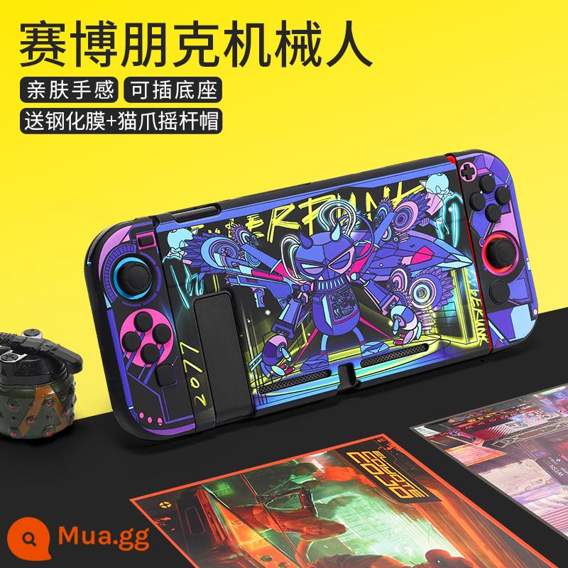 Vỏ bảo vệ Nintendo Switch Lite Vỏ mờ bao gồm tất cả Vỏ màu nsl Vỏ cứng trong suốt Vỏ silicon Switcholed ns Vỏ silicon mềm siêu mỏng Vỏ switchlite Phụ kiện oled - Switch Cyberpunk Robot☆Hộp cứng thân thiện với da√Phim + mũ miễn phí