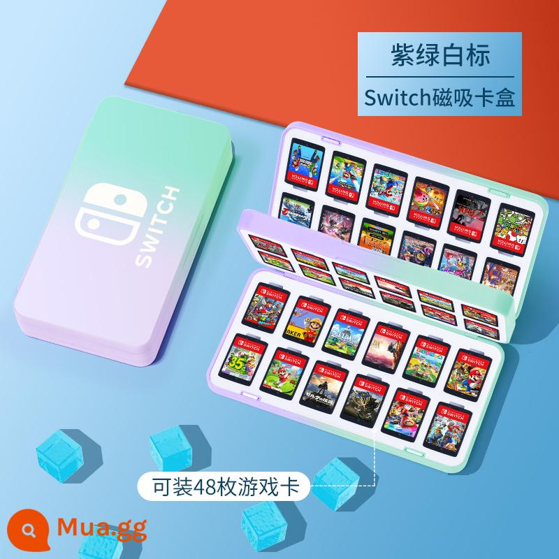 Hộp thẻ chuyển đổi Splatoon 3 Hộp lưu trữ băng cassette Nintendo Thẻ trò chơi Pokémon Zhuzi ns hút từ gói thẻ switcholed dung lượng lớn 24 tay áo bảo vệ gói phụ kiện thợ săn quái vật - 48 cái [nhãn trắng xanh tím] Đóng mở bằng nam châm √Dễ dàng tiếp cận