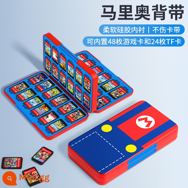 Hộp thẻ chuyển đổi Splatoon 3 Hộp lưu trữ băng cassette Nintendo Thẻ trò chơi Pokémon Zhuzi ns hút từ gói thẻ switcholed dung lượng lớn 24 tay áo bảo vệ gói phụ kiện thợ săn quái vật - Phiên bản nâng cấp silicon gồm 48 miếng [Túi trẻ em Mario] có thể lưu trữ 48 băng cassette + 24 thẻ TF√