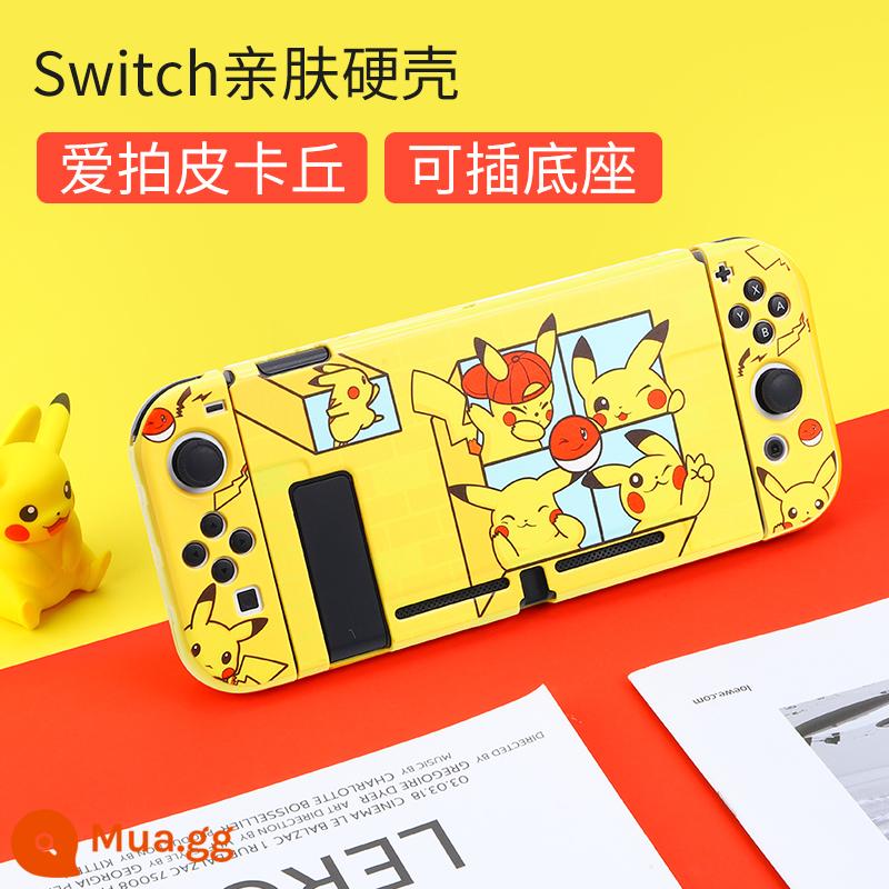 Pokémon Pikachu trọn bộ phụ kiện Ốp lưng bảo vệ Nintendo Switch Túi đựng Switchol vỏ cứng tay cầm màn hình oled Ốp lưng trong suốt silicone mềm hộp thẻ ns vòng tập thể dục hộp vỏ mềm hộp cassette - Hộp cứng Switch "Love Shooting Pikachu" đi kèm phim + nắp