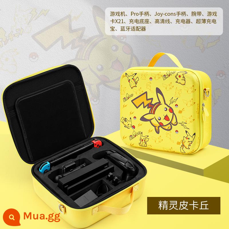 Pokémon Pikachu trọn bộ phụ kiện Ốp lưng bảo vệ Nintendo Switch Túi đựng Switchol vỏ cứng tay cầm màn hình oled Ốp lưng trong suốt silicone mềm hộp thẻ ns vòng tập thể dục hộp vỏ mềm hộp cassette - Gói hoàn chỉnh Oled "Elf Pikachu" đi kèm phim + mũ