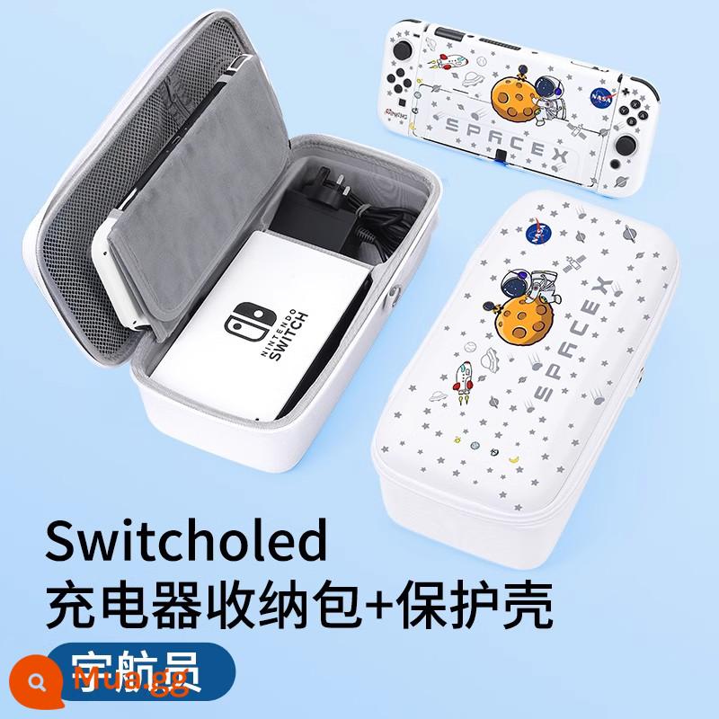 Túi lưu trữ switch chính thức Vỏ bảo vệ switcholed Hộp băng cassette Nintendo ns trọn bộ máy chơi game oled xách tay dung lượng lớn vỏ cứng hộp phụ kiện tay cầm switchlite - Túi đựng đồ du hành vũ trụ Oled + Vỏ bảo vệ [có thể đựng bộ sạc + đế] chân đế tích hợp