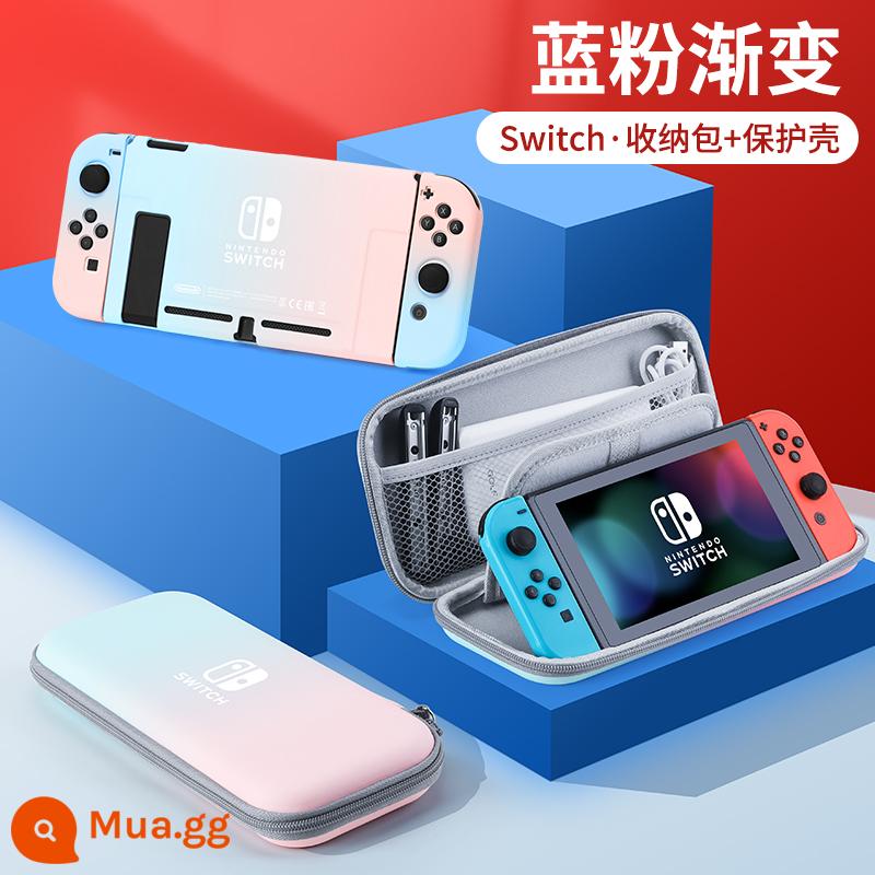 Túi đựng Nintendo Switch Túi bảo vệ Mario ns máy chơi game oled xách tay dung lượng lớn hộp vỏ cứng hộp cassette switcholed siwch tay cầm vỏ tay trọn bộ phụ kiện - Hộp đựng cứng công tắc [gradient màu xanh và hồng + hộp bảo vệ tương tự] đi kèm với miếng dán + nắp