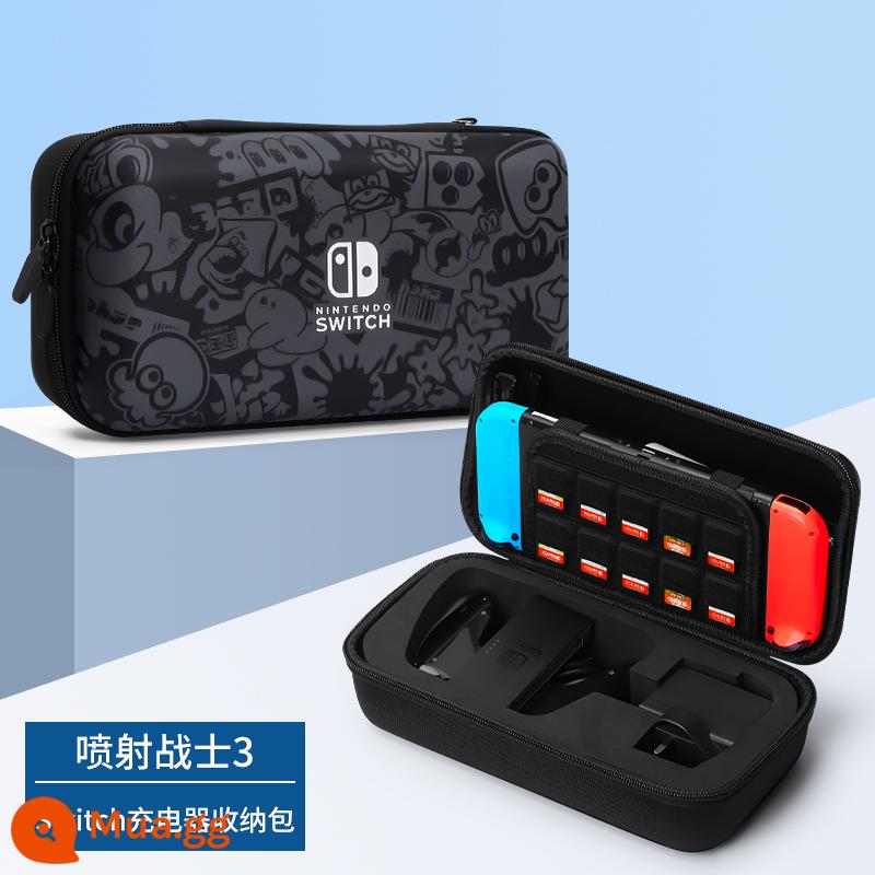 Túi lưu trữ công tắc chính thức Vỏ bảo vệ switcholed Hộp băng cassette Nintendo ns trọn bộ máy chơi game oled xách tay dung lượng lớn vỏ cứng hộp phụ kiện tay cầm bảng điều khiển switchlite - Túi đựng công tắc Splatoon 3 [có thể đựng sạc + báng cầm]