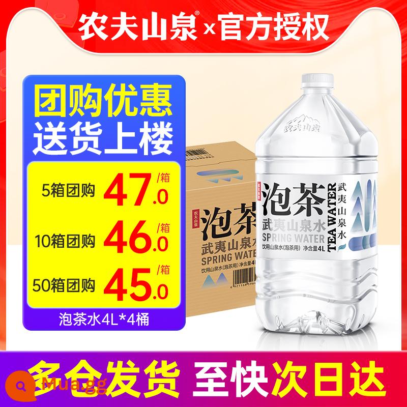 Nongfu Mountain Spring 5L Nước gia đình Nước thùng 5L * 4 Thùng FCL Kiềm yếu tự nhiên 12L Chai lớn Nước khoáng Nước uống - Sản phẩm mới-nước trà 4L*4 thùng