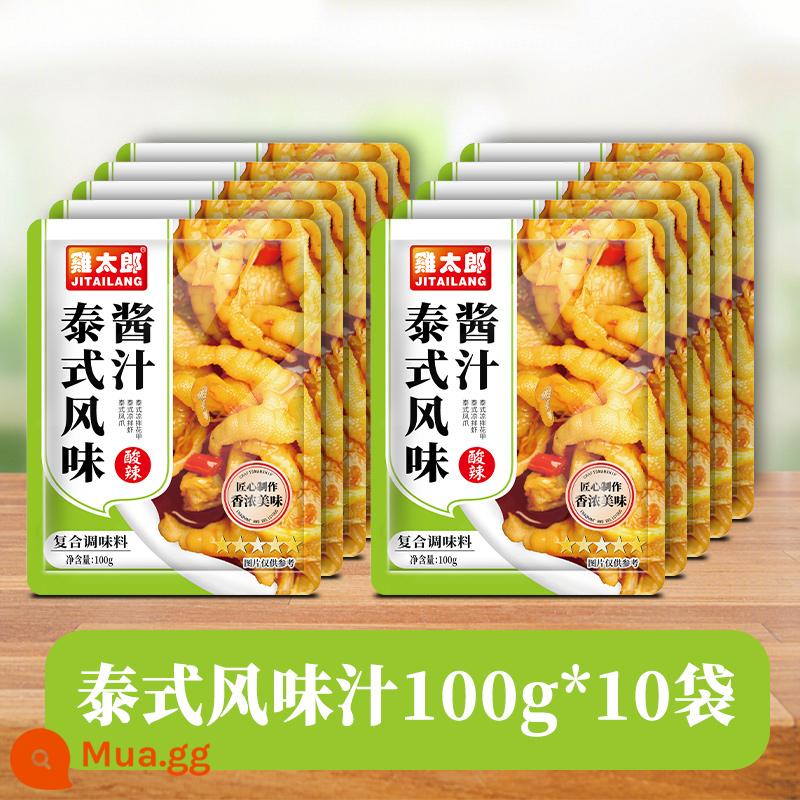 Nước ép kiểu Thái 100g chân gà rút xương chanh đỏ chính hiệu Chân gà chua cay gia đình gói sốt gia vị thương mại - Nước cốt gà khoai môn Thái 100g*10 túi