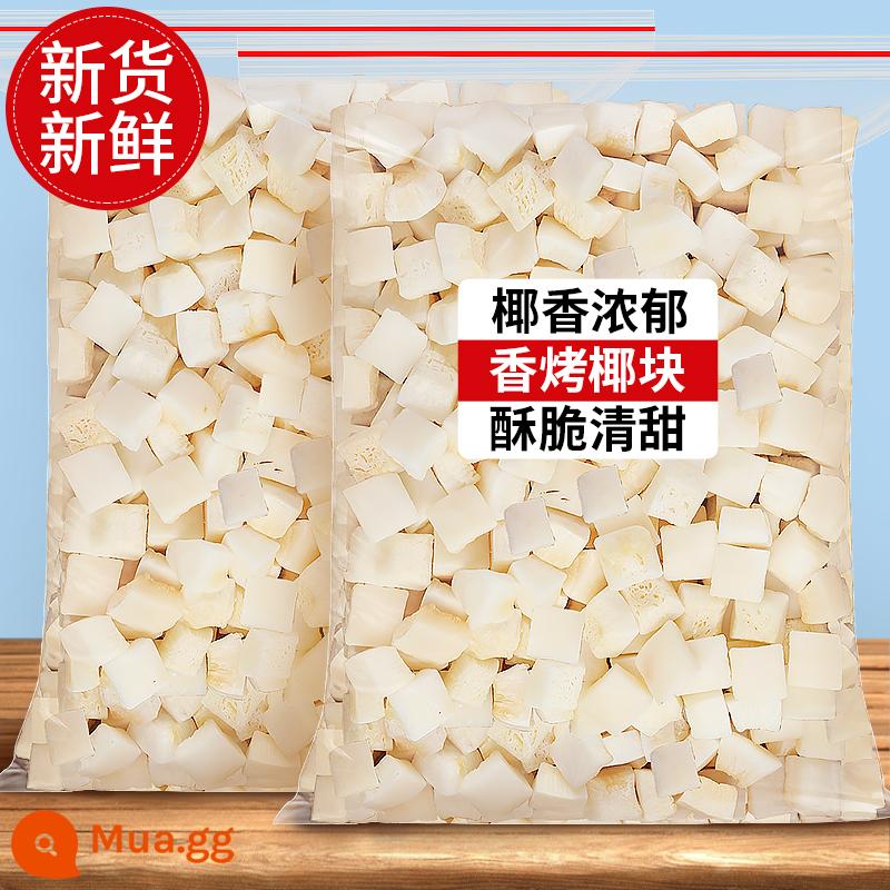 Cơm dừa nướng 500g cơm dừa dừa khô bào vụn đặc sản Hải Nam dừa góc giòn không đường không thương mại ăn vặt - Dừa Giòn Miếng 100g*2 túi [Gói Gia Đình Giá Rẻ]