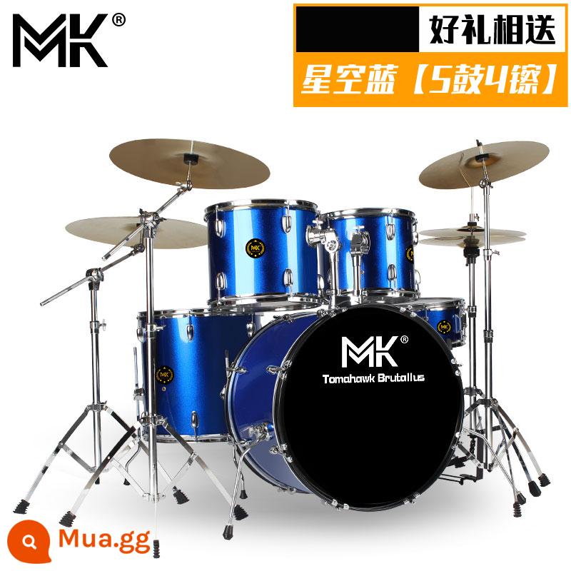 Bộ trống MK dành cho người lớn trẻ em tại nhà trống jazz 5 trống 234 鑔 cho người mới bắt đầu thực hành kiểm tra hiệu suất chuyên nghiệp - G60 bầu trời đầy sao xanh [5 trống 4 xu]