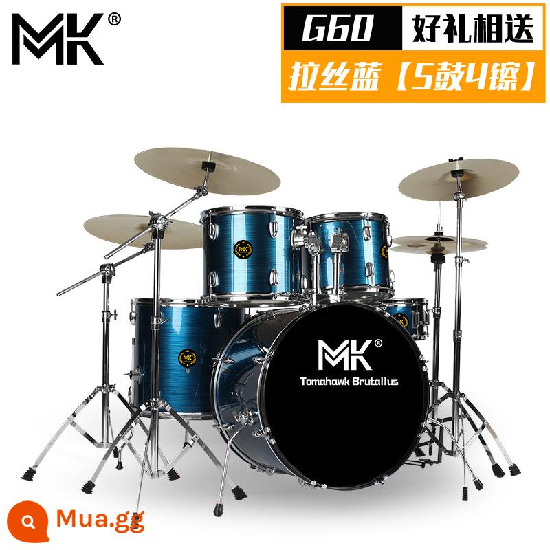 Bộ trống MK dành cho người lớn trẻ em tại nhà trống jazz 5 trống 234 鑔 cho người mới bắt đầu thực hành kiểm tra hiệu suất chuyên nghiệp - G60 chải xanh [5 trống 4 锔]