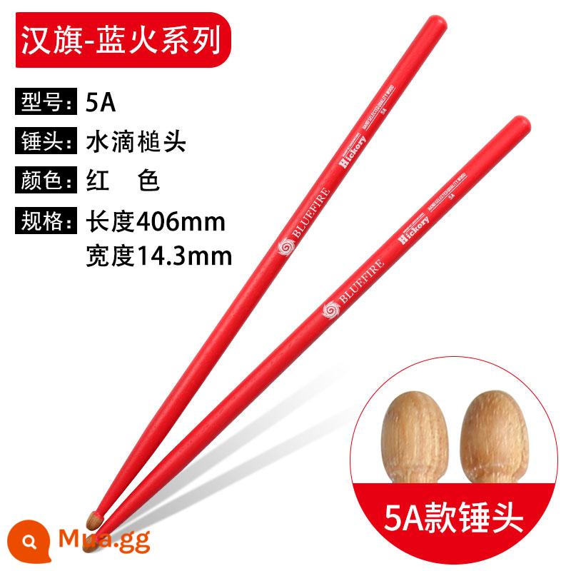 Han Brand Drum Stick Blue Fire 5A kệ Drummo 5BH Peach Wood Children Hun Hanqi Drum Stick chuyên nghiệp Gỗ Solid 7A - Đỏ 5A