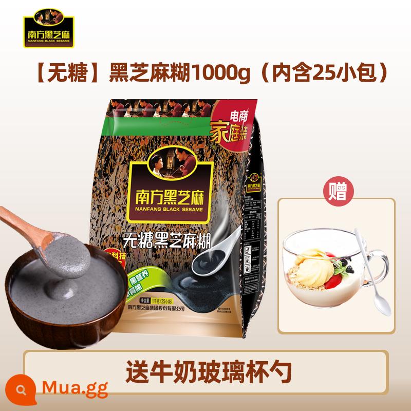 Bột mè đen Bột mè đen miền Nam nguyên chất/không đường 1000g Bột thay thế bữa sáng dinh dưỡng cho người cao tuổi - Không đường 1000g hoặc 25 gói (kèm thìa thủy tinh)