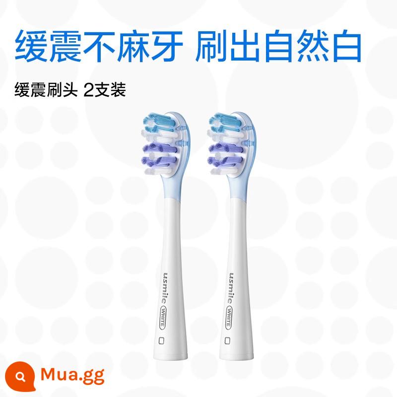 Smile plus usmile đầu bàn chải đánh răng điện sạch và trắng 4 gói đầu bàn chải thay thế lông mềm bị phai màu thích hợp cho người lớn - [Nâng cấp sợi cọ phai màu] 2 đầu cọ đệm và làm sáng