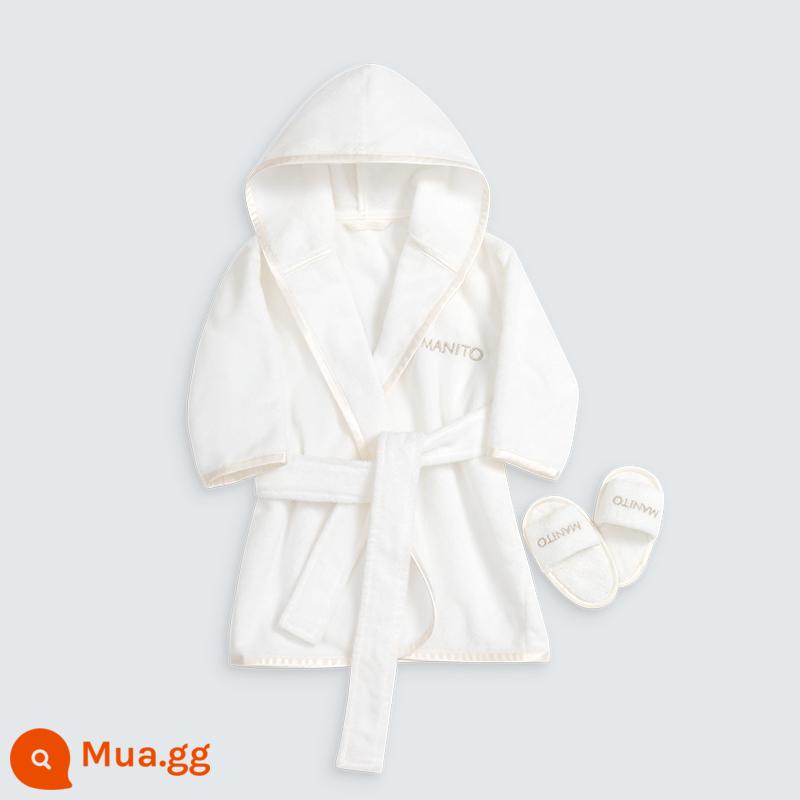 Manito/Mannita Alba Baby-Grow Muff Hộp quà sơ sinh Baby thoải mái mũ trùm đầu áo choàng trùm đầu - trà trắng nguyên chất