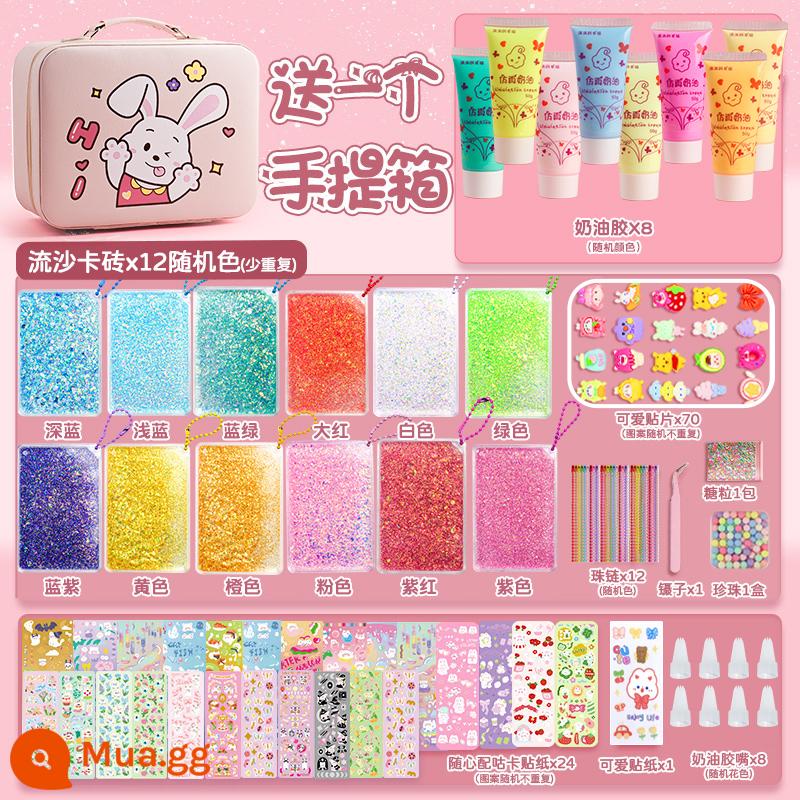 Quicksand Guka Brick Set Quicksand Guka Bricks Gula Brick Card Guka Kuka Mahjong Is Not Gu Gu Gu Bu Gu Gu Gu Gu Gu Ku Ku Card và Sticker Chuck Card Magnet cho Girls and Children - ⭐[Gói quà tặng sang trọng dành cho người dùng sớm] Gói quà tặng keo dán gạch cát lún lớn (túi da màu hồng)