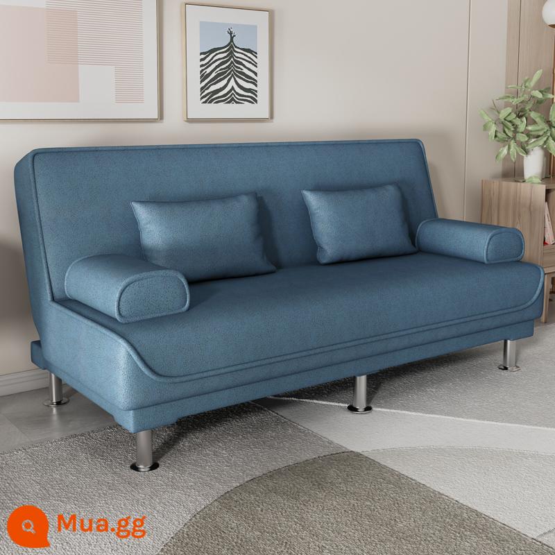 Sofa giường đôi đơn giản gấp gọn đa năng đôi 3 người cho thuê phòng khách căn hộ nhỏ sofa vải lười - [Không giặt] Vải kỹ thuật màu xanh đậm