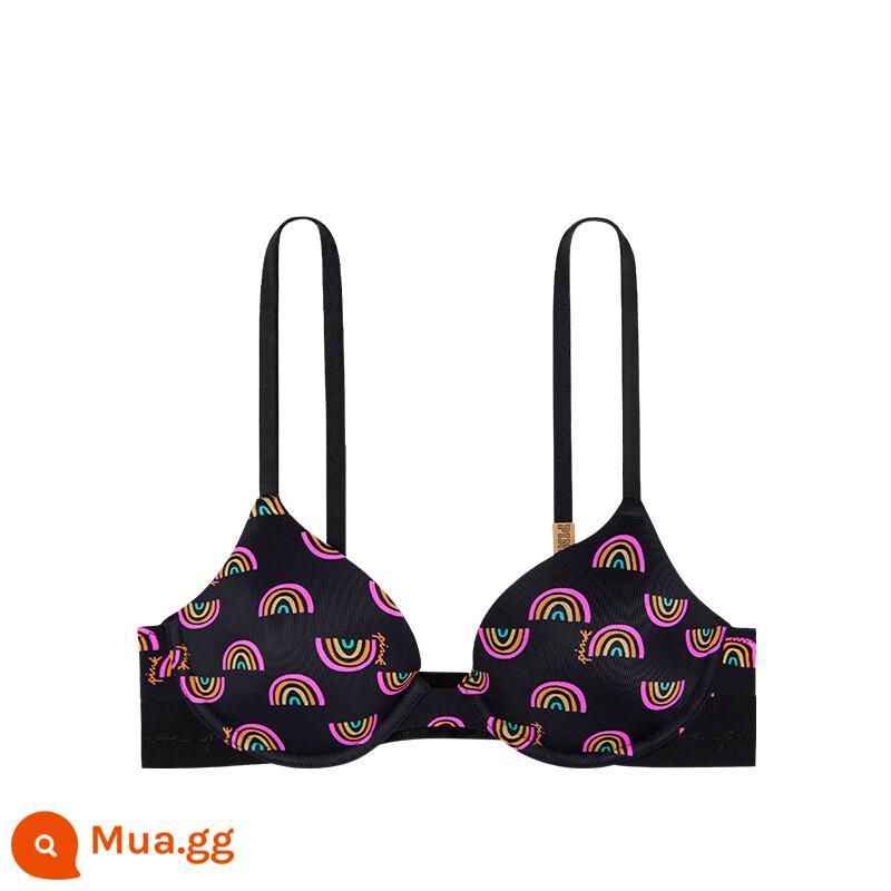 Giảm giá 30% | Victoria's Secret PINK Tam giác cúp ngực Tập hợp đồ lót Áo ngực bé gái 11183839 - 57TS màu đen/in cầu vồng.83837