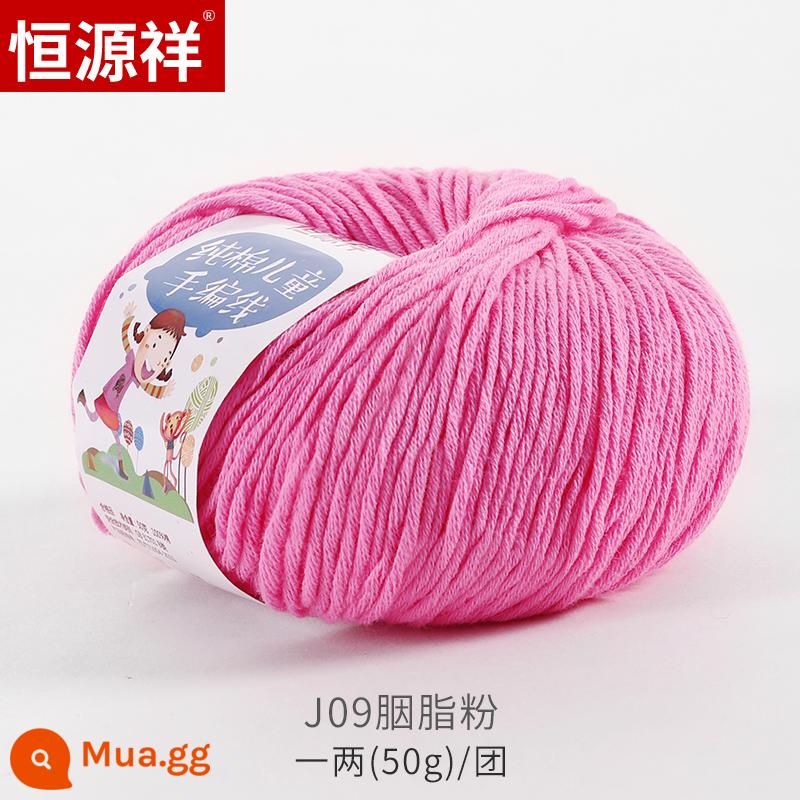 Hengyuanxiang Bé Lông Tơ Sợi Nhóm Store Sữa Cho Bé Sợi Cotton Trẻ Em Móc Kim Tay Áo Len Nón Bóng - Bột phấn hồng J09