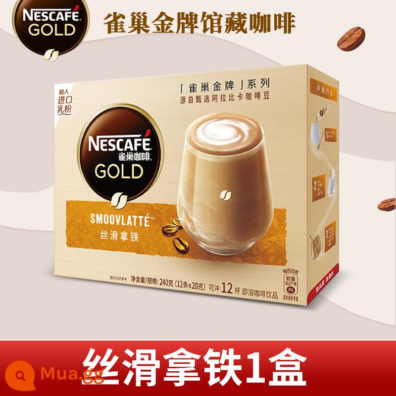 Nestle Gold Medal Collection Series Bột Cà Phê Trắng Hòa Tan Cappuccino Mocha Latte 4 Hương Vị 12 Hộp - Silky latte 12 thanh*1 hộp