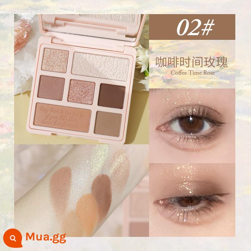 GIỮ SỐNG Vườn Paris Eyeshadow Palette Trà Sữa Màu Đất Hốc Tranh Sơn Dầu Cánh Hoa Hạt Mờ Thỏ Phấn Mắt - 702#hoa hồng giờ cà phê