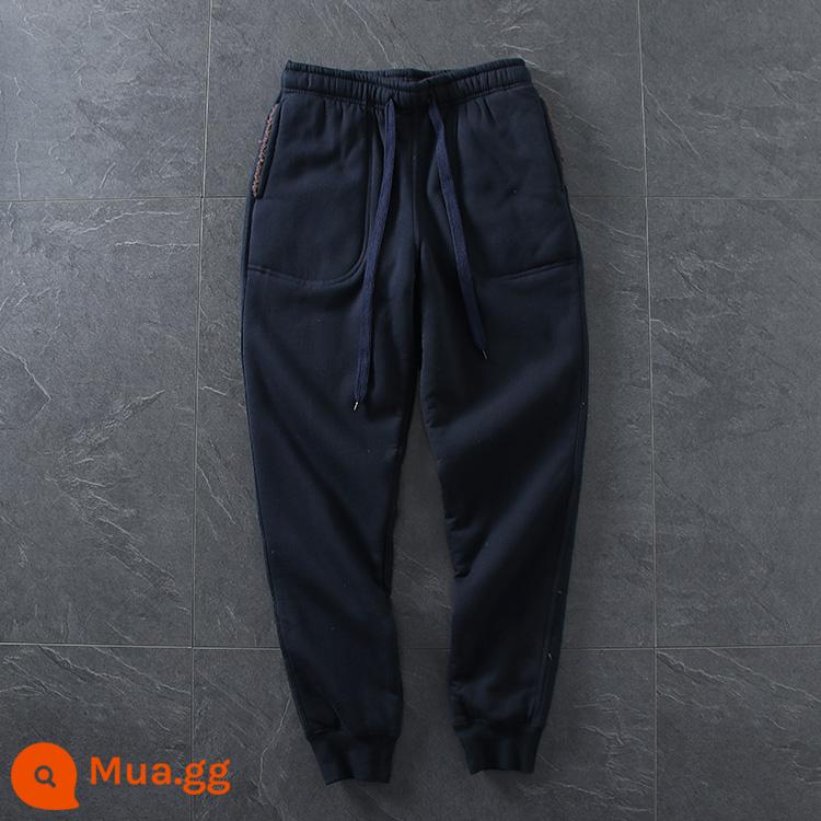 Quần bó sát cotton thu đông nam eo co giãn và quần legging cộng với nhung dày cừu nhung cỡ lớn thể thao giản dị quần cotton dày hợp thời trang - Ẩn màu xanh lá cây