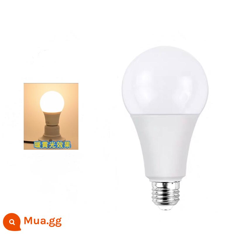 Bóng đèn ấm áp LED siêu sáng hộ gia đình đèn tiết kiệm năng lượng màu vàng ánh sáng vàng ấm E27 vít đèn chùm phòng ngủ phòng khách bóng đèn nhỏ - [Nhôm bọc nhựa] Đèn vàng ấm (mua 5 tặng 1) Cổng vít đa năng E27