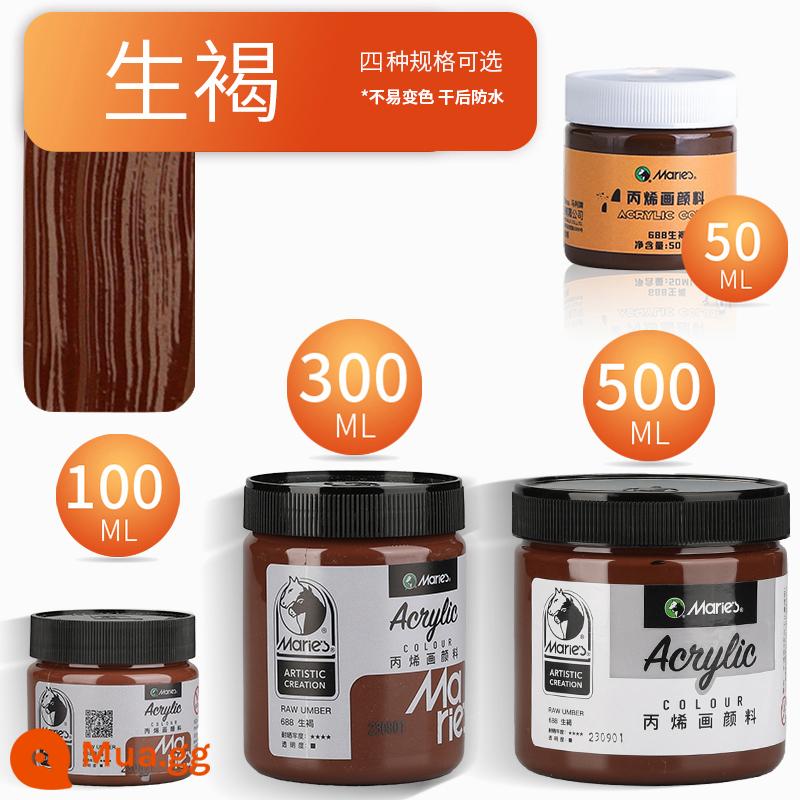 Sơn acrylic thương hiệu Marley 500ml chai lớn trắng đen 300 vàng sơn tường đặc biệt chống nước pha loãng sơn thuốc nhuộm tranh tường vẽ tay màu không phai graffiti kem chống nắng trẻ em tự làm - màu nâu thô/mới