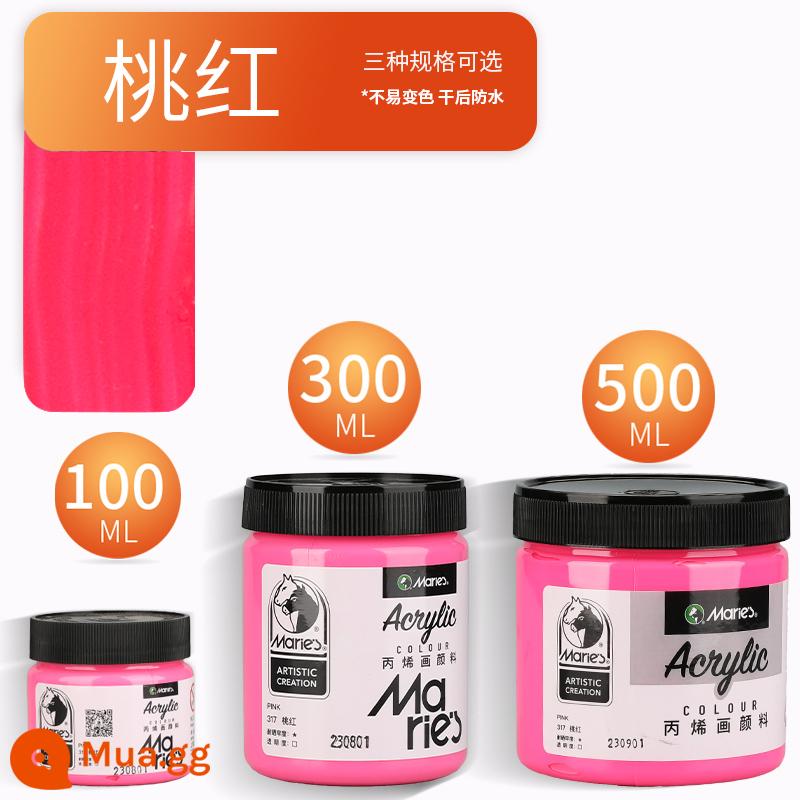 Sơn acrylic thương hiệu Marley 500ml chai lớn trắng đen 300 vàng sơn tường đặc biệt chống nước pha loãng sơn thuốc nhuộm tranh tường vẽ tay màu không phai graffiti kem chống nắng trẻ em tự làm - Màu hồng/Mới