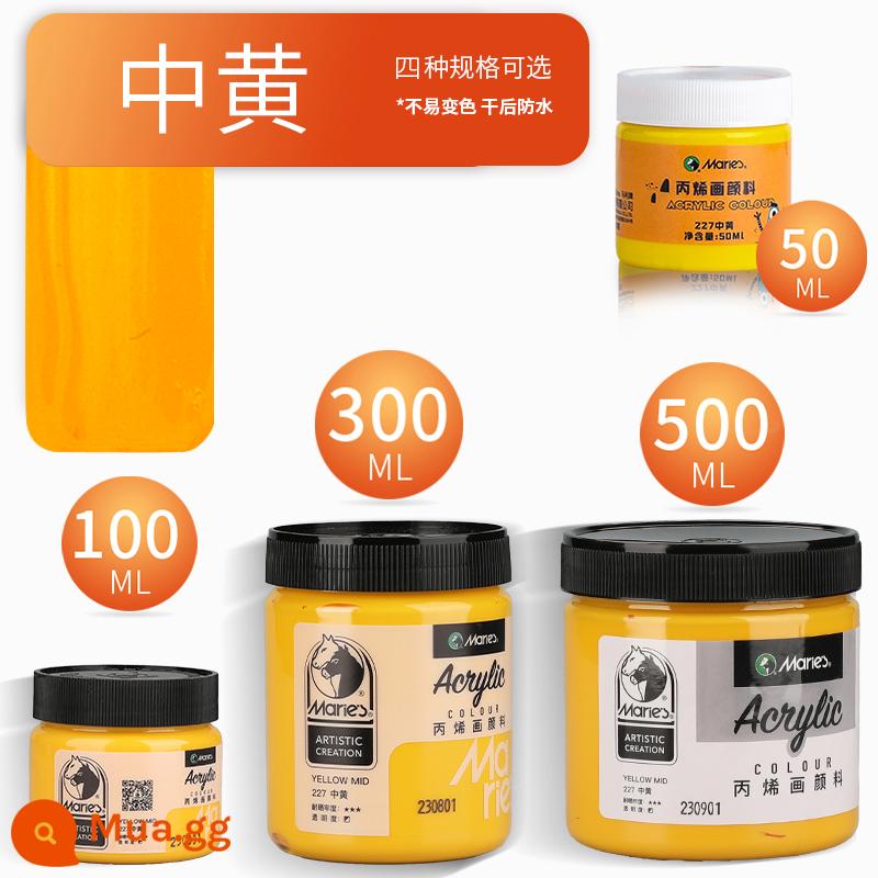 Sơn acrylic thương hiệu Marley 500ml chai lớn trắng đen 300 vàng sơn tường đặc biệt chống nước pha loãng sơn thuốc nhuộm tranh tường vẽ tay màu không phai graffiti kem chống nắng trẻ em tự làm - màu vàng trung bình/mới