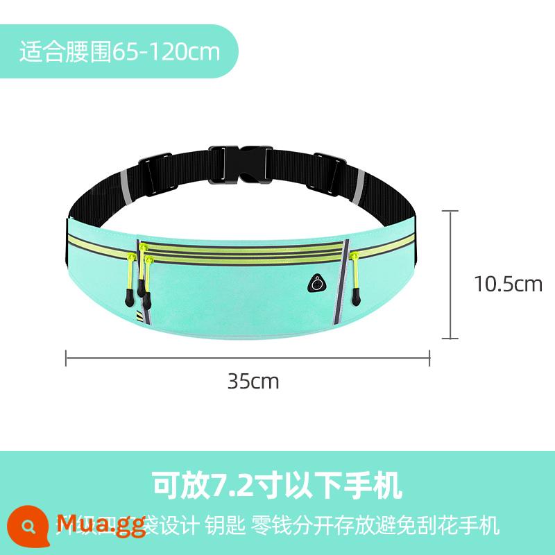 Túi chạy bộ điện thoại di động Ý túi thắt lưng thể thao không rung với chai nước nam và nữ đai thể dục ngoài trời thiết bị marathon - Màu xanh hồ [phản quang khi chạy đêm | chống rơi, chống rung | đựng được điện thoại 7,2 inch]