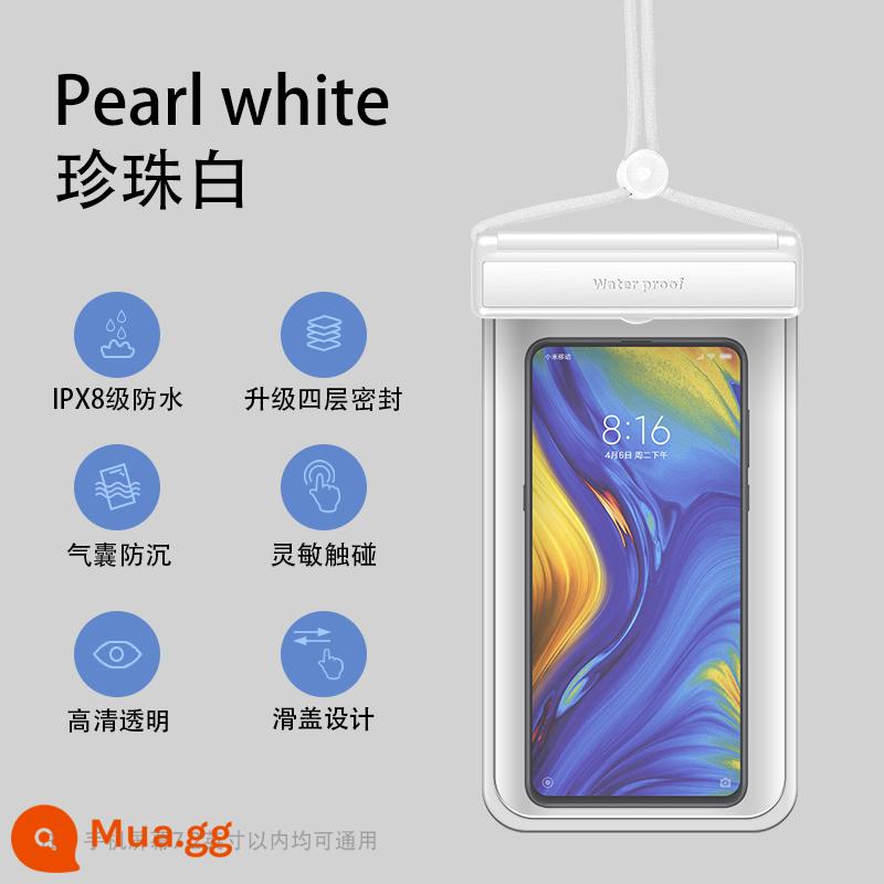 Thích hợp cho túi chống nước điện thoại di động Huawei vinh quang có màn hình cảm ứng bơi lặn suối nước nóng bao giao hàng kín giao hàng đặc biệt - Trắng ngọc trai [Chống nước cấp 8∣Ảnh độ phân giải cao 360°]