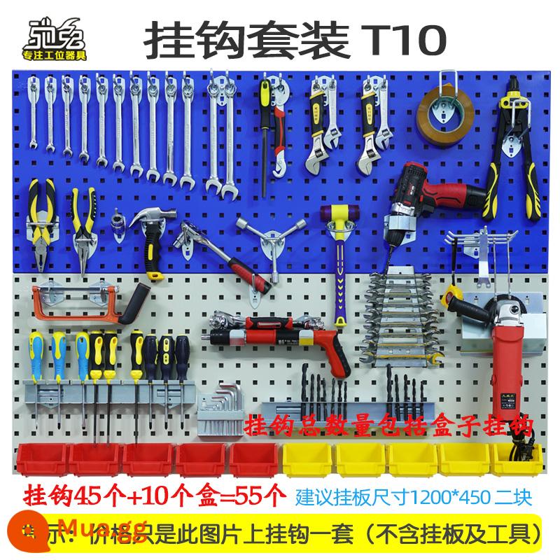 Chí thỏ dụng cụ treo tường bảng treo tường lưu trữ lỗ vuông lỗ bảng lưu trữ giá đỡ trưng bày dụng cụ giá treo bảng móc - Bộ móc T10 không kèm tấm