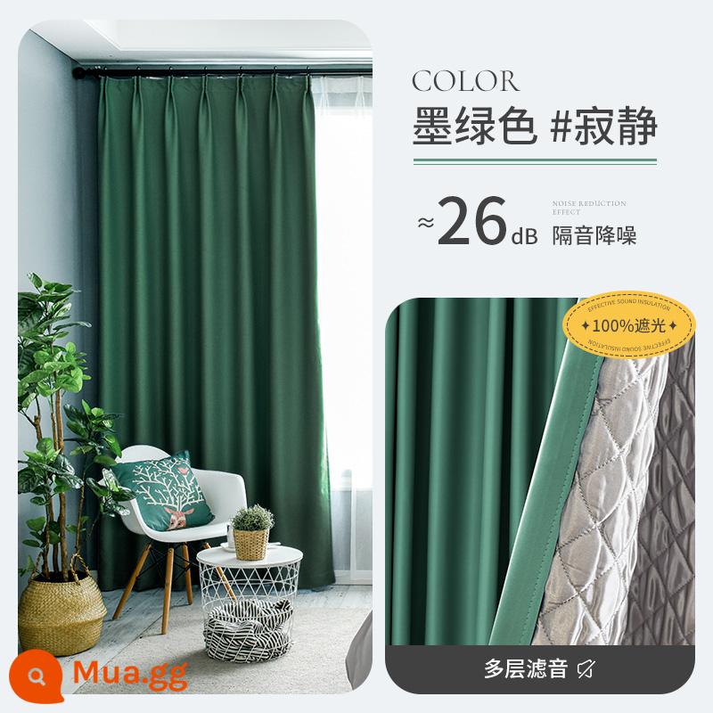 Đường chuyên nghiệp rèm cách âm siêu bền phòng ngủ full shade 2022 mới chống gió chống lạnh cách nhiệt vải che nắng - Im lặng-màu xanh đậm