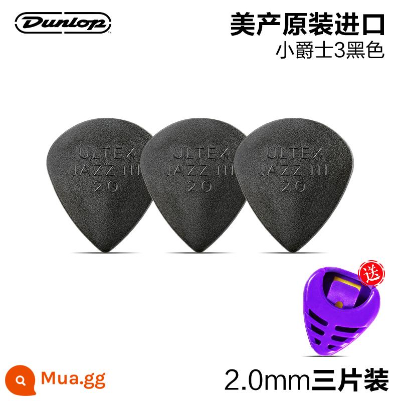 Sáu khúc đàn Dunlop Đàn guitar acoustic điện Dunlop pick ballad quả bom tốc độ dây chống trượt chống mài mòn Jazz3 khúc lò xo - [Gói Ba] Little Jazz cong 2.0mm + Kẹp gắp miễn phí